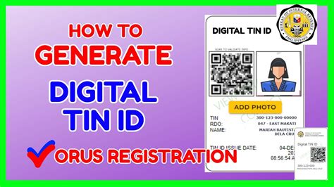 orus.bir.gov.ph tin id|BIR: Taxpayers can apply for digital TIN IDs 24/7 .